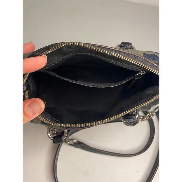 Coach Mini Bennett Satchel Ocelot Print Crossbody Handbag Grey Classic Small - Picture 7 of 16